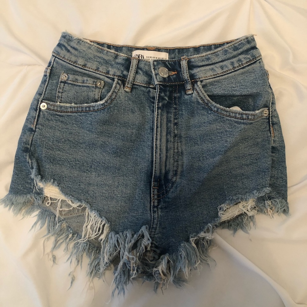 ZARA JEAN HIGH WAISTED SHORTS